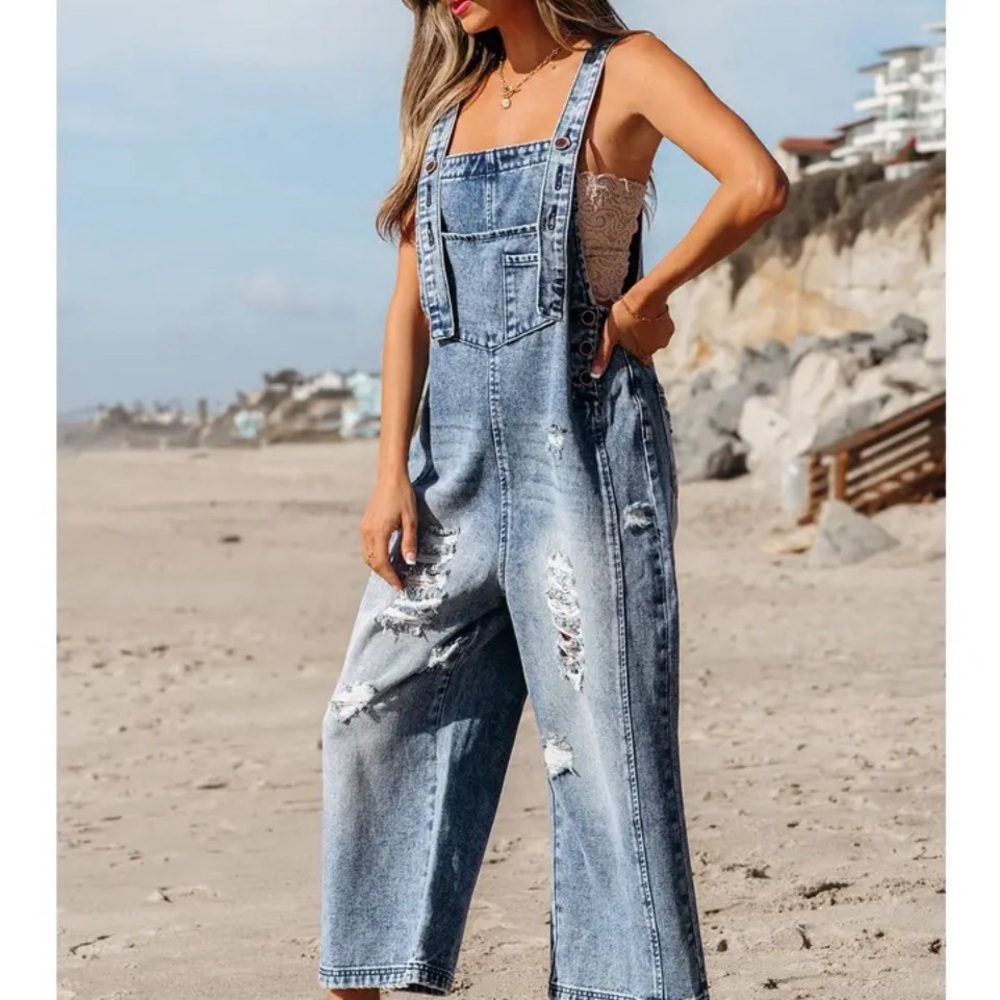 Trendy Blue Denim Overalls for Women